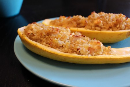 Bulgur and Feta Stuffed Squash