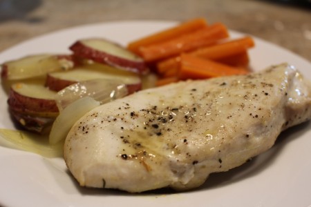 Chicken, Potatoes, and Carrots in Foil