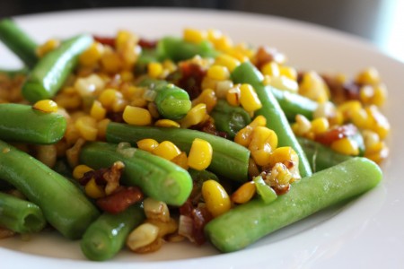 Corn, Green Beans and Bacon