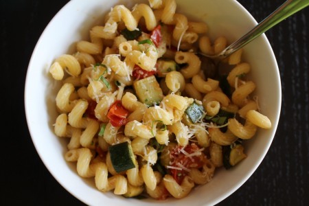 Roasted Zucchini and Tomato Pasta